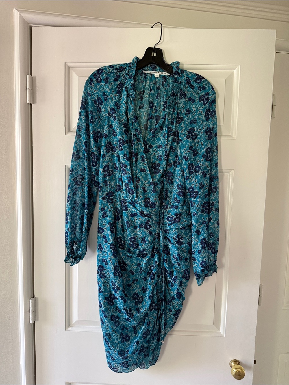Veronica Beard Teal and Navy Floral Dress